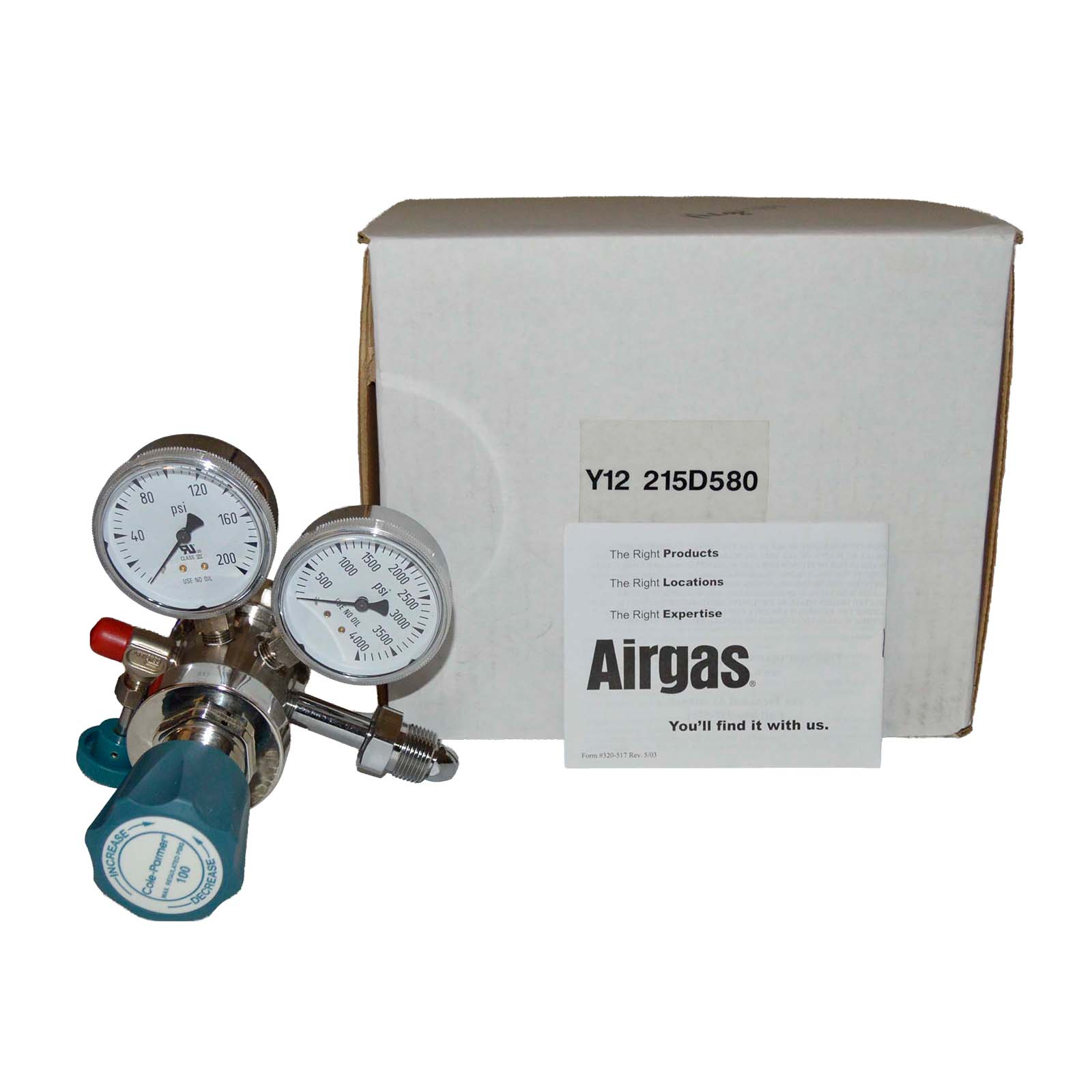 Cole-Parmer  Pressure Regulator Y12-215D 